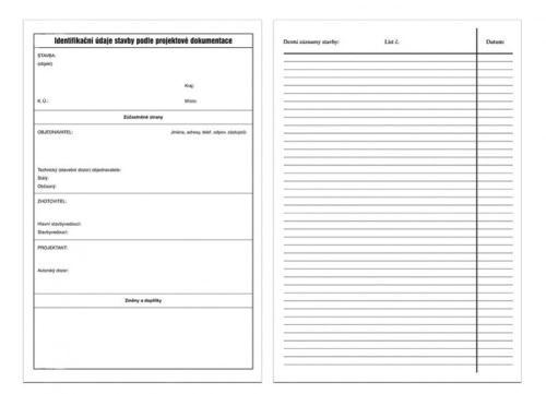 Stavební deník pro velké stavby (sešit A4 - 3 x 50 číslovaných listů)  NCR , propisovací