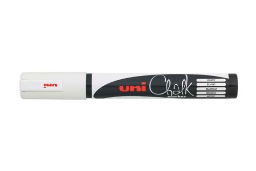 UNI PWE-5M křídový popisovač, 1,8 - 2,5 mm, bílý