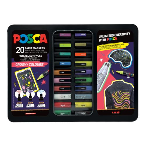 Popisovač POSCA SADA 20 ks PC-1M/PC-3M/PC-5M, PC-1M: 6 ks, PC-3M: 7 ks, PC-5M: 7 ks