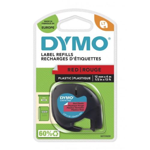 Páska DYMO LetraTag (plast 12mm x 4m) červená