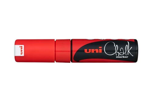 UNI PWE-8K křídový popisovač, 8 mm, červený