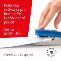 Novus sešívačka E 20, 20 listů, šedomodrá (8)