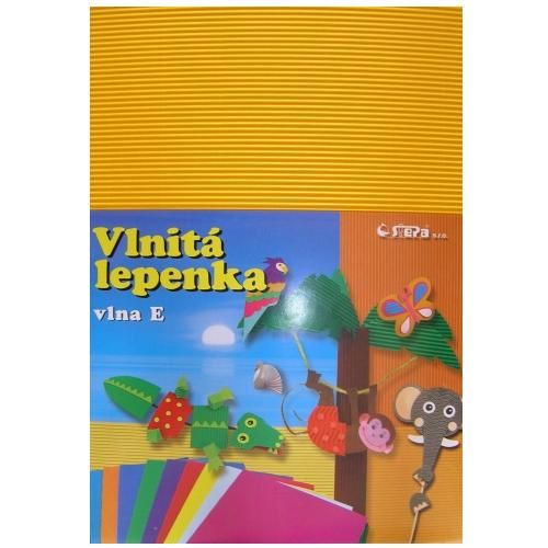 Lepenka E-Welle 260g 34,5 x 24,5cm rovná-žlutá 10listů
