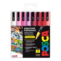 UNI Posca sada popisovačů PC-3M, LOVE, 0,9 - 1,3 mm, mix teplých tónů (8 ks) (6)