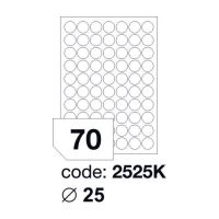 Etikety kolečka 25mm bílé/100 listů