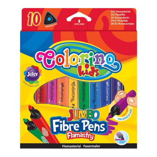 Colorino fixy trojhranné JUMBO, 10 barev