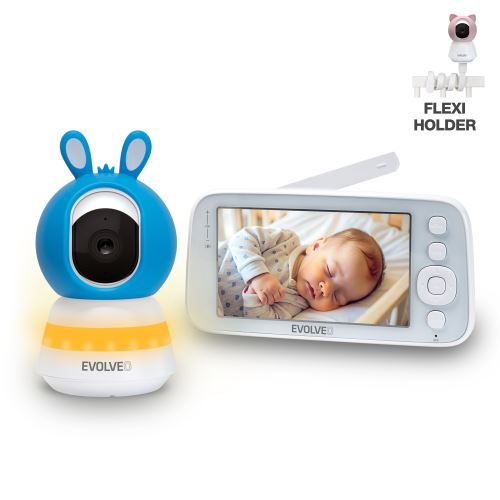 EVOLVEO Baby Monitor N5 - Set videochůvičky s 360° dohledem, obousměrnou komunikací a ukol
