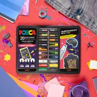 Popisovač POSCA SADA 20 ks PC-1M/PC-3M/PC-5M, PC-1M: 6 ks, PC-3M: 7 ks, PC-5M: 7 ks (3)