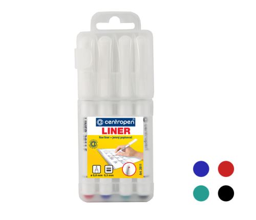 Centropen 2811/4 sada 4ks , plast. hrot 0,3 mm     