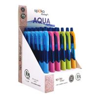 Spoko ReLeaf kuličkové pero - Aqua, modrá náplň, displej, mix barev (2)