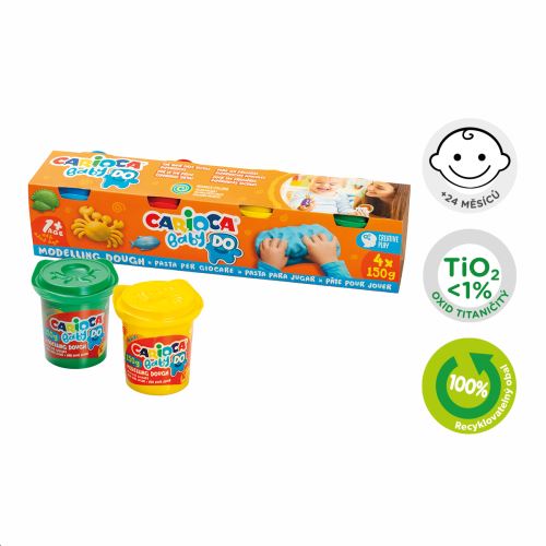 Carioca modelovací hmota Baby Do 1+, 4 × 150 g, mix barev