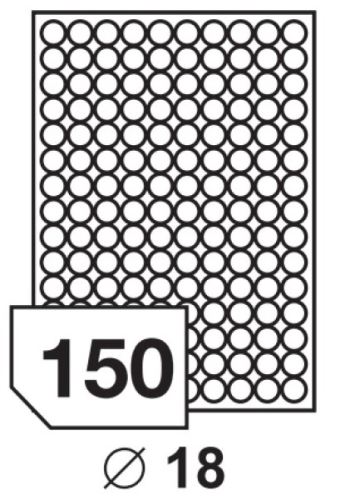 Etikety kolečka 18mm bílé/100 listů 
