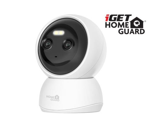 iGET HGWIP222 - WiFi Dual Lens 2K IP kamera s LED + IR nočním viděním, zvuk, otočná, CZ ap