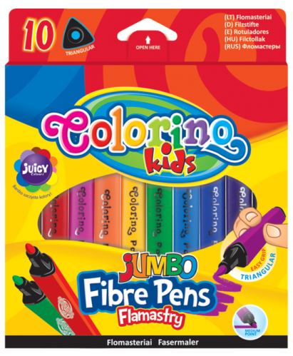 Fixy trojhranné JUMBO 10 barev Colorino_3