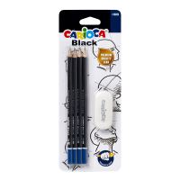 Carioca sada trojhranných tužek Black, 2/HB, s pryží, blistr, 4 ks (1)