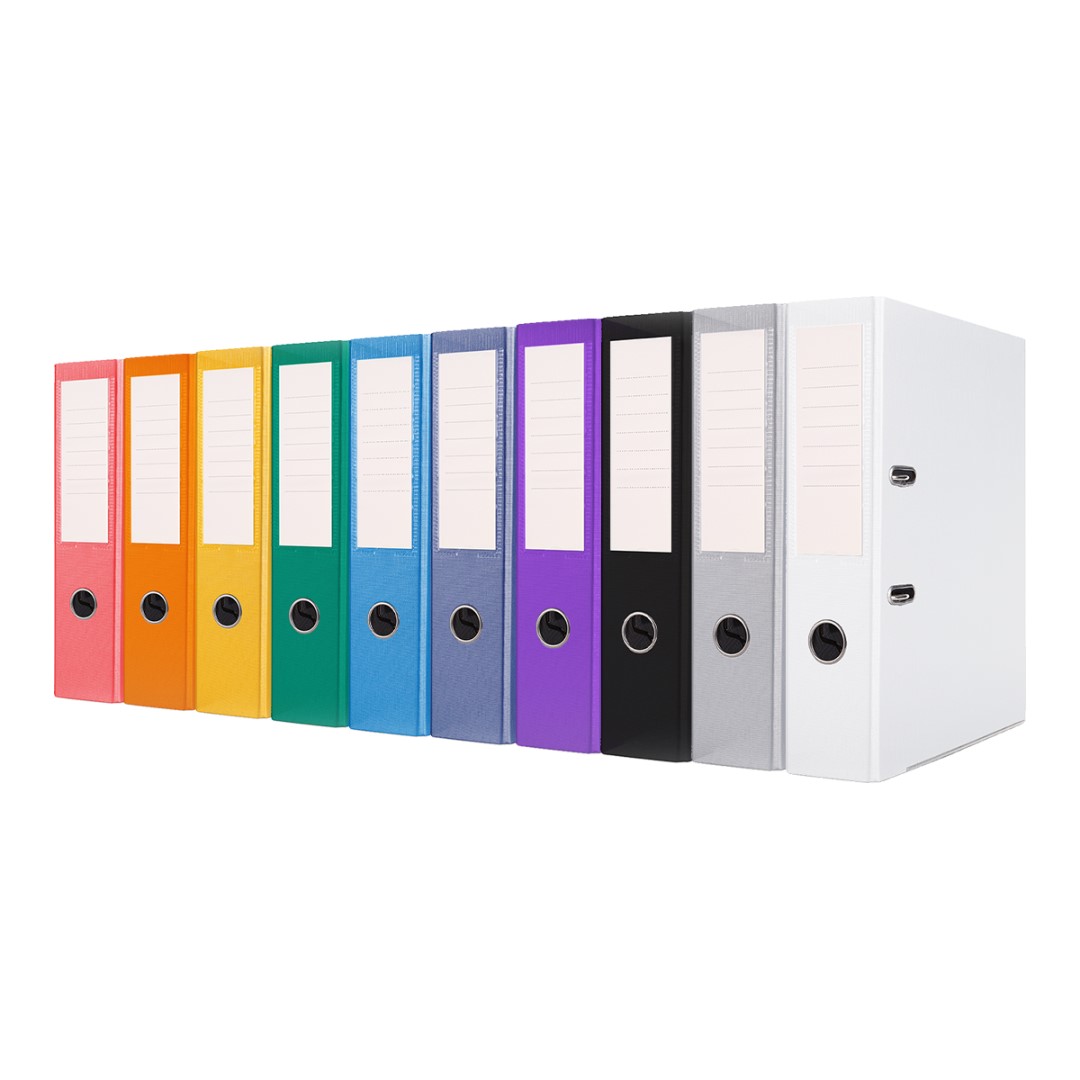 Office Products pákový pořadač Basic, A4/75 mm, PP, kovová lišta, modrý (4)