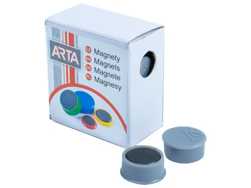 Magnet 16 mm šedý zalitý v plastu