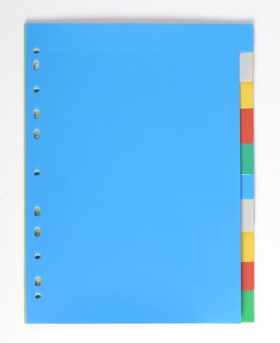 Rejstřík - rozdružovač A4, 2x5 barev PP 120my