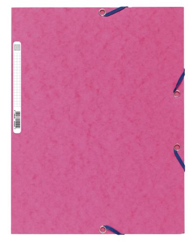 Exacompta spisové desky s gumičkou a štítkem, A4 maxi, prešpán, růžové