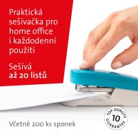 Novus sešívačka E 20  fresh, 20 listů, petrolejová (8)