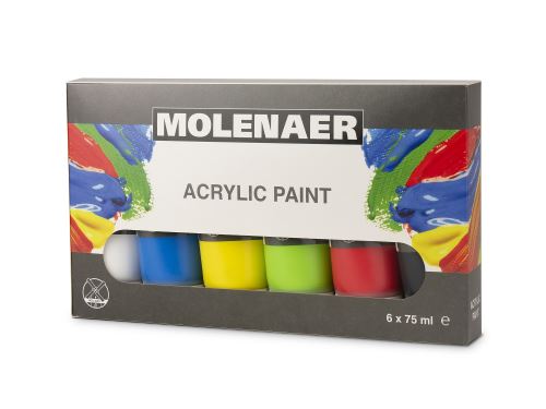 Sada akrylových barev Molenaer 6x75 ml.