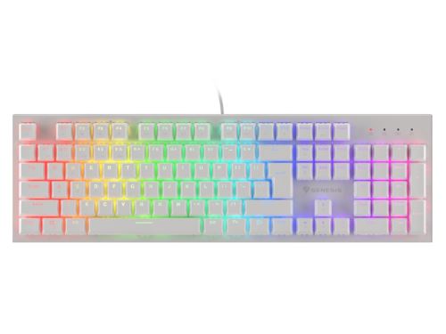 Genesis mechanická klávesnice THOR 303, US layout, bílá, RGB podsvícení, software, Outemu