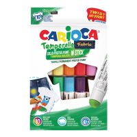 Carioca temperové barvy na textil, 10 ks, mix barev (1)