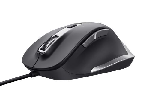 TRUST Fyda/Ergonomická/Optická/Drátová USB/Černá-stříbrná