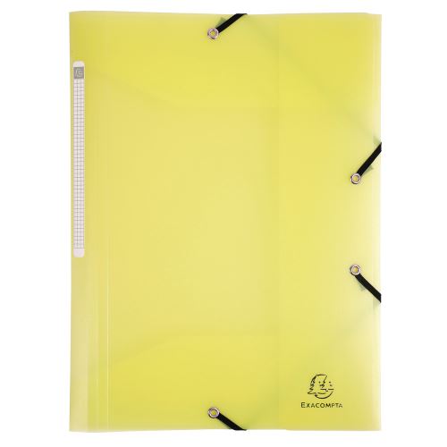 Spisové desky s gumičkou Pastel, A4 maxi, žlutá PP Exacompta
