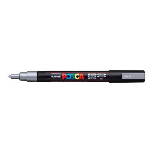 Posca popisovač PC-3M, 0,9 - 1,3 mm, stříbrná (26)