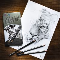 Artist kreslířská sada grafitových tužek 12 ks kov. krabička_2 (1)