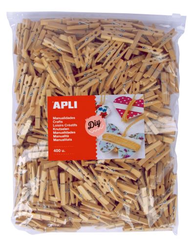 Dřevěné kolíčky Jumbo pack 48 x 6 mm přírodní 400 ks  APLI