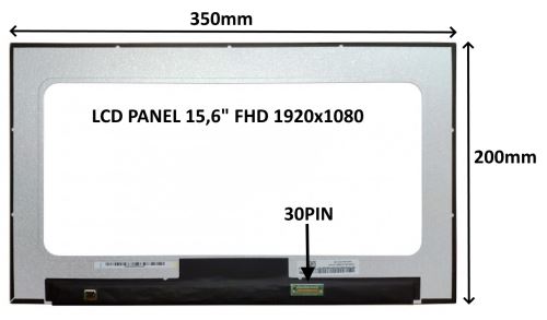 LCD PANEL 15,6" FHD 1920x1080 30PIN MATNÝ / BEZ ÚCHYTŮ