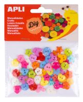 APLI knoflíky barevné, O 12 mm, plastové, mix barev (1)