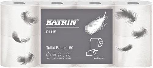 Toaletní papír KATRIN PLUS 2-vrstvý , 8 rolí
