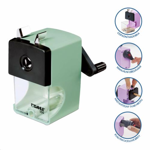 Dahle ořezávátko mechanické 155 Color ID, O 12 mm, mátově zelené