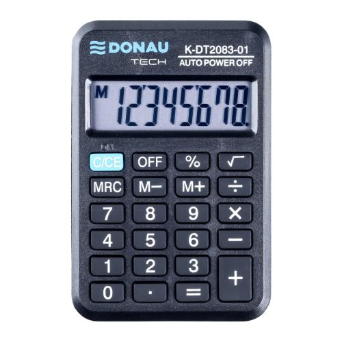Kapesní kalkulačka DONAU 2083, 8místná, černá