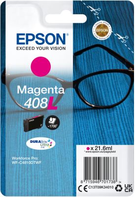 EPSON Singlepack Magenta 408L DURABrite Ultra Ink, originál