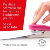 Novus sešívačka E 20  fresh, 20 listů, růžová (8)