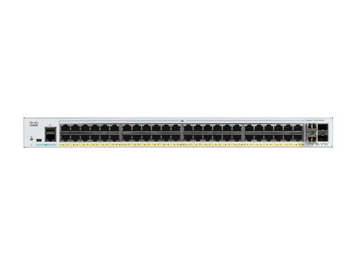 Catalyst C1000-48P-4G-L, 48x 10/100/1000 Ethernet PoE+ and 370W PoE budget ports, 4x 1G SF