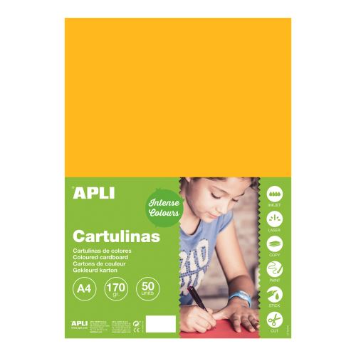 APLI barevný papír, A4, 170 g, zlatě žlutý