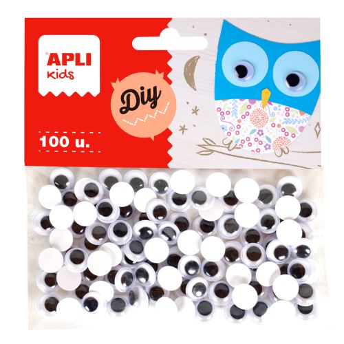 APLI MOVING EYES - oči kulaté, O 10 mm, samolepicí, černé