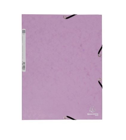 Spisové desky s gumičkou Pastel, A4 maxi, prešpán,fialové Exacompta