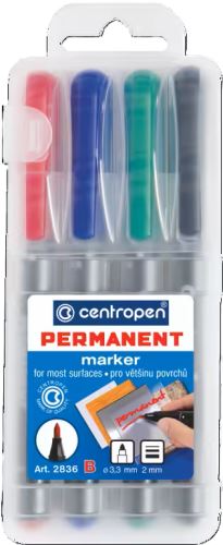 Centropen 2836 B PERMANENT sada 4  plast. hrot 2 mm