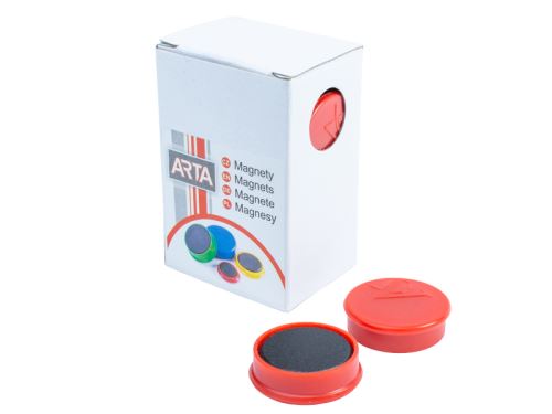 Magnet 25 mm červený zalitý v plastu