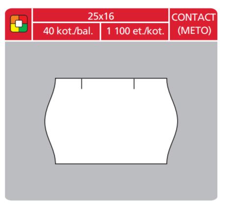 Cenové etikety Contact (Meto) 25x16 bílé