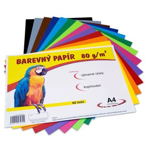 Barevný papír A4/60/80g - mix 5x12 barev