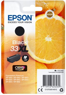 Epson Singlepack Black 33XL Claria Premium Ink, originál