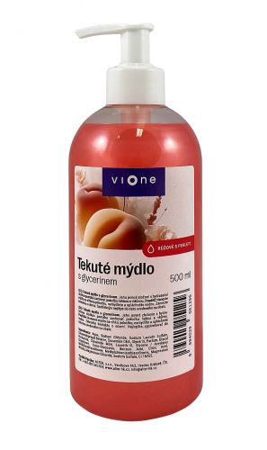 Vione Tekuté mýdlo 500 ml Broskev růžové s perletí, pumpička